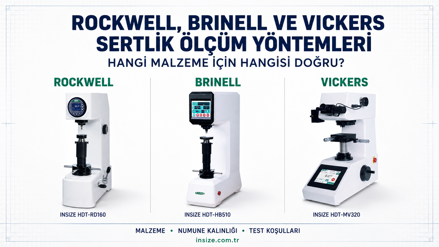 Rockwell, Brinell ve Vickers Sertlik Ölçüm Yöntemleri: Hangi Malzeme İçin Hangisi Doğru?